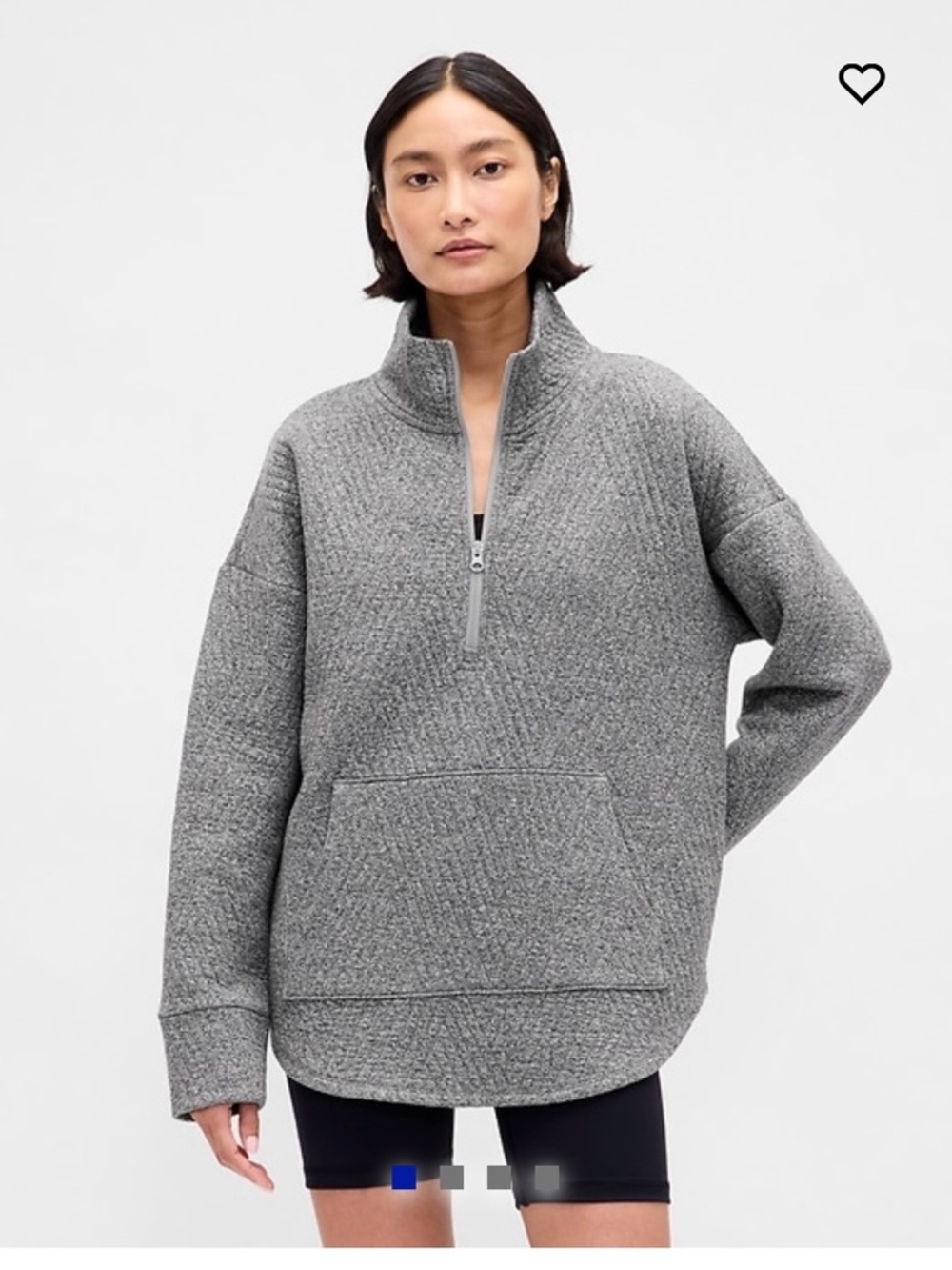 GAP Women's Half-Zip  Pullover - Hunter Green (pictured in gray to see fit)
